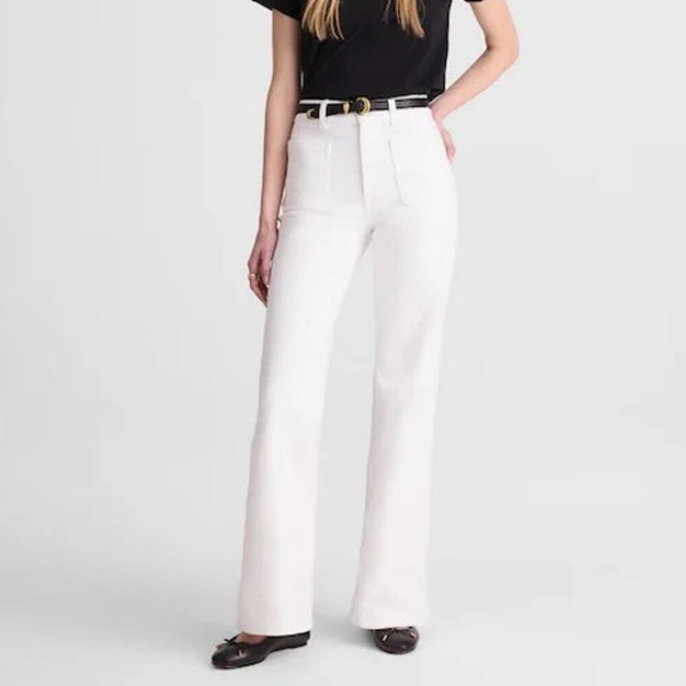 Madewell The Emmy Wide Leg Jean Tile White Super Stretch Size 31 NWT
